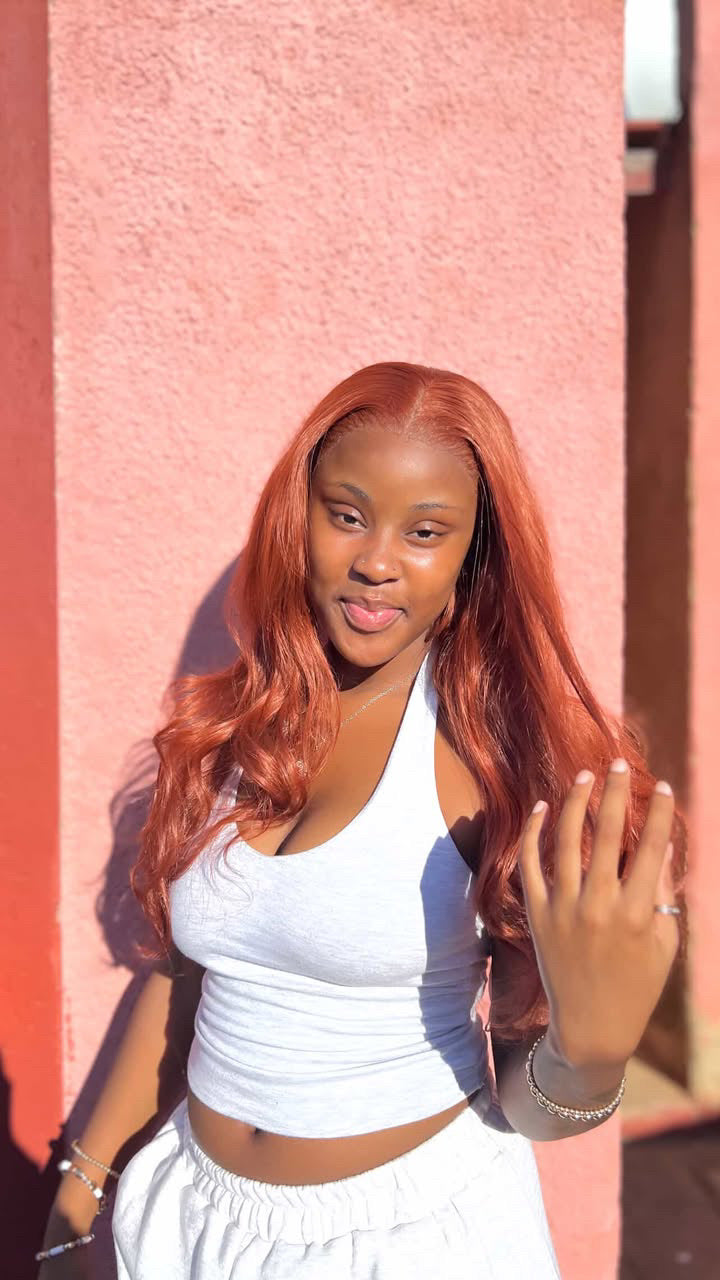 Miss Foxy Dark Orange Long Lace Front Wig