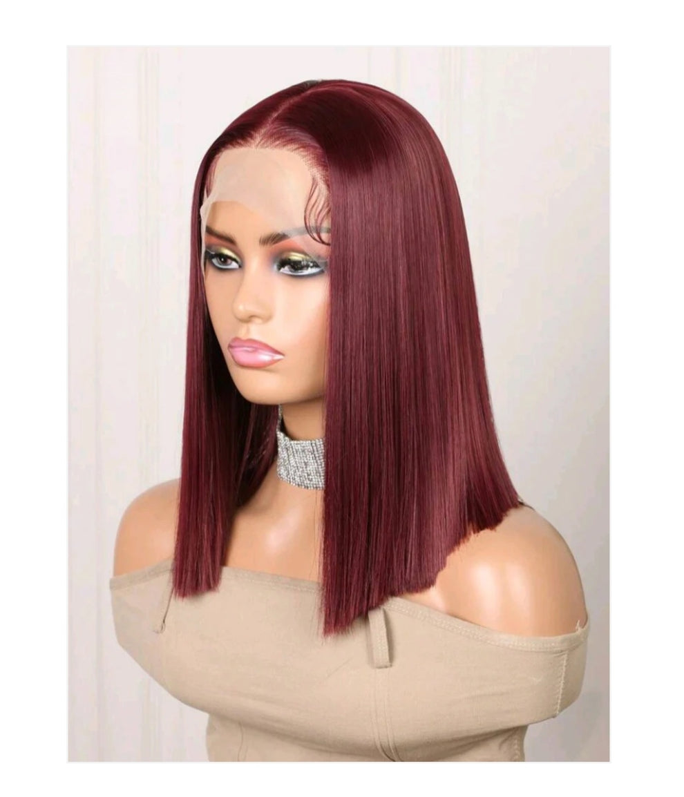 Burgundy Lace Front Wig - Human blend